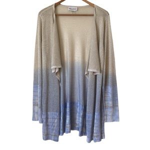 ***😀3 for $35/Tanjay Ombré Blue Tie Dye Cardigan, Gold Sparkle in the fabric.